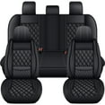 thumbnail image 1 of HQBQBUG Car Seat Covers Full Set Fit for Toyota Sequoia 2001-2025, Waterproof Nappa Leather Car Seat Cover, Full Coverage Car Seat Covers Sets(Black,5 Seats), 1 of 10