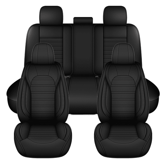 HQBQBUG Car Seat Covers Full Set for Volkswagen/VW Golf GTI/R 2000-2014 5-Seat Full Set Waterproof Leather Seat Covers Comfort Car Seat Protector(Black,5 Seats)