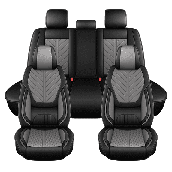 HQBQBUG Car Seat Covers Full Set for Kia Optima 2002-2020:Breathable Waterproof Leather Seat Covers Cushion Compatible Airbag(Grey,5 Seats)