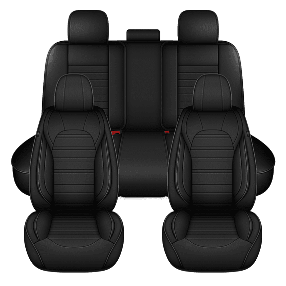 HQBQBUG Car Seat Covers Full Set for Volvo XC90 2003-2014 5-Seat Full Set Waterproof Leather Seat Covers Comfort Car Seat Protector(Black,5 Seats)