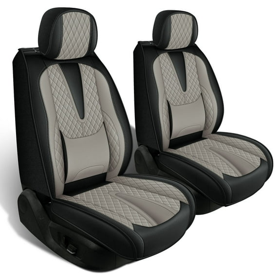 HQBQBUG Front Car Seat Covers Fit for Acura TL 2004-2014 Automotive Interior Cushions Protector,Waterproof Leather Vehical Car Seat Covers Grey,Front Seat