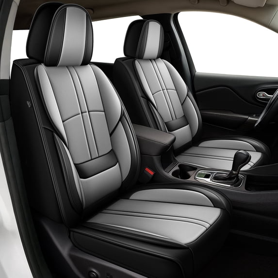 HQBQBUG Car Seat Cover Fit for Hyundai Venue 2020-2025 Waterproof Leather Automotive Seat Cover Cushion Protector Luxury Interior Accessories Grey,Front Seat