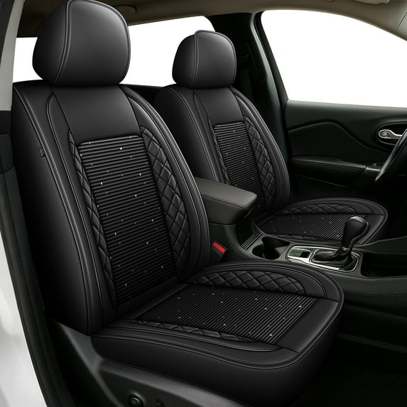 HQBQBUG Front Car Seat Covers for Nissan Maxima 2011-2025 Ice Silk Leather Seat Covers Cushion Breathable Cooling Comfort Easy Installation(Black,Front Row)