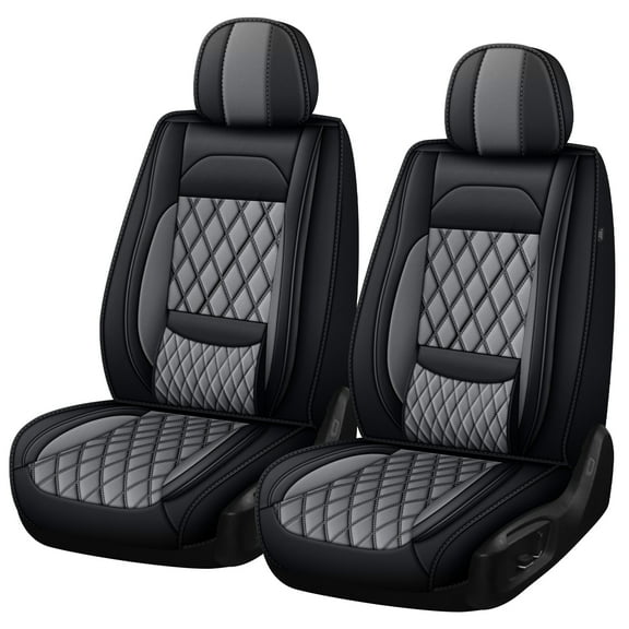 HQBQBUG Front Seat Covers Fit for Acura TL 2004-2014, Waterproof Durable Premium Leather Car Seat Protector,Comfortable Anti-Slip Stylish Sport Seat Cover(Black Grey,2 Seats)