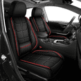 thumbnail image 1 of HQBQBUG Front Seat Covers Fit for Chevy/Chevrolet Equinox 2007-2025,Premium Nappa Leather Luxury Car Seat Protector,Comfort Full Coverage Automotive Seat Cover(2 Seats,Black&Red), 1 of 9