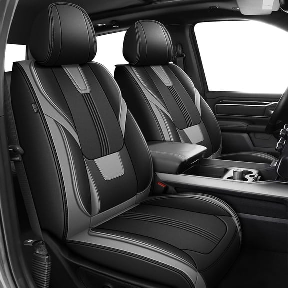 HQBQBUG Full Set 5-Seats Seat Covers Custom Fit for 2002-2026 Dodge Ram 1500 2500 3500 Seat Cover Set: Compatible with Crew Regular Quad Mega Cab Seat Covers (Curved Bench)