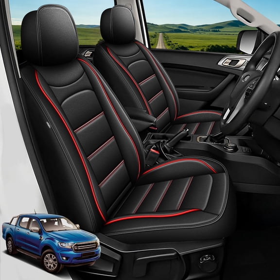 HQBQBUG Full Set 5-Seats Seat Covers Fit for Toyota Tundra 2022-2026 Crewmax Double Cab Faux Leather Seat Covers Truck Pickup