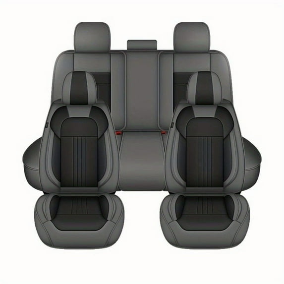 HQBQBUG Full Set for Honda CR-V 2007-2025 Car Seat Covers,Waterproof Durable Premium Leather Car Seat Protector,Comfortable Anti-Slip Stylish Sport Seat Cover(Black Grey,5 Seats)