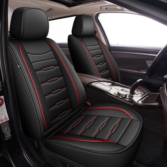 HQBQBUG Seat Covers Custom Fit for Volvo S90 2007-2025 Full Set Faux Leather Waterproof Universal Car Seat Covers Red,Full Set(2 Row 5 Seats)