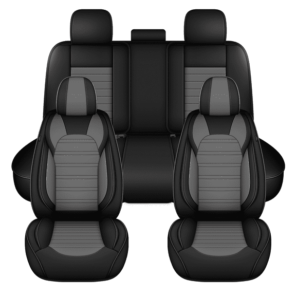 HQBQBUG Seat Covers Full Set Fit for Hyundai Tucson 2010-2025 Leather Waterproof Seat Covers Cushion Compatible Airbag Car Seat Protector(Grey,5 Seats)