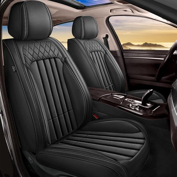 HQBQBUG Seat Covers Full Set Fit for Infiniti Q50 2014-2025 Automative Leather Interior Accessories,Waterproof Comfort Vehical Seat Cover Cushions Protector Black,FullSet(5Seat)