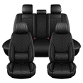 thumbnail image 1 of HQBQBUG Seat Covers Full Set for Hyundai Santa Cruz 2022-2025 Waterproof Leather Car Seat Covers Breathable Lumbar Support Compatible Airbag(Black,5 Seats), 1 of 9