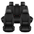 thumbnail image 1 of HQBQBUG Seat Covers Full Set for GMC Savana 2020-2025 Waterproof Leather Car Seat Covers Breathable Lumbar Support Compatible Airbag(Black,5 Seats), 1 of 9