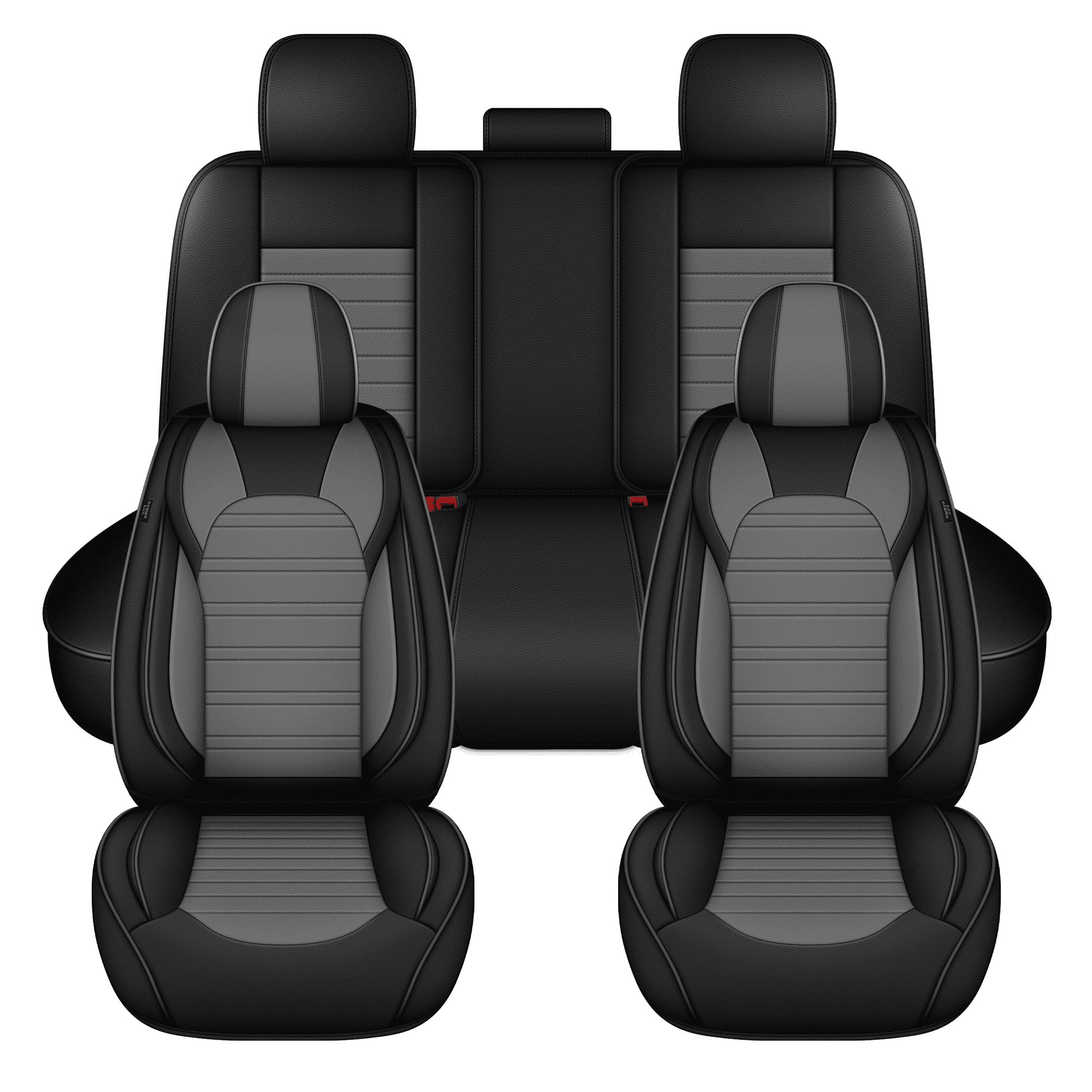HQBQBUG Seat Covers Full Set for Infiniti QX60 2014-2020 Comfort Waterproof Leather Car Seat Covers Cushion Compatible Airbag(Grey,5 Seats)