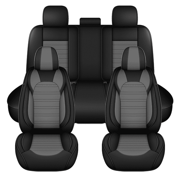 HQBQBUG Seat Covers Full Set for Toyota RAV4(Not for Hybrid) 2013-2025 Comfort Waterproof Leather Car Seat Covers Cushion Compatible Airbag(Grey,5 Seats)