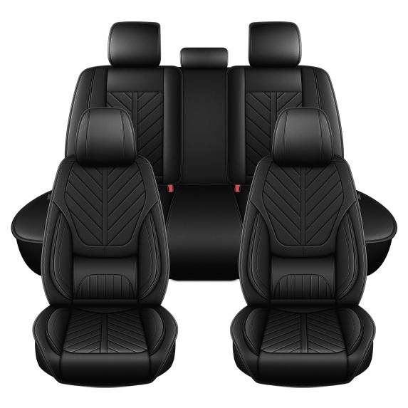HQBQBUG Seat Covers Full Set for Toyota RAV4(Not for Hybrid) 2013-2025:Waterproof Leather Seat Covers Cushion Breathable Comfort Car Seat Protector(Black,5 Seats)