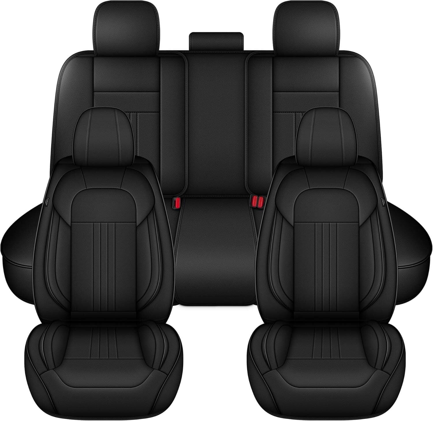 HQBQBUG Seat Covers for Cars Fit for Buick Verano 2002-2017 Full Set 5 Seats Waterproof Seat Covers,Premium Leather Car Seat Protector(Black,5 Seats)