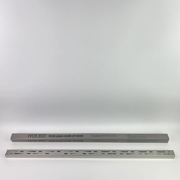 HQLBD Drain pipes made of metal,Heavy Duty Stainless Steel Trench Drain Kit, with Metal Grate, Deck/Yard/Garage/Driveway Drainage Channel System, 1 Pack(W7cm(2.7")xH5cm(2"))