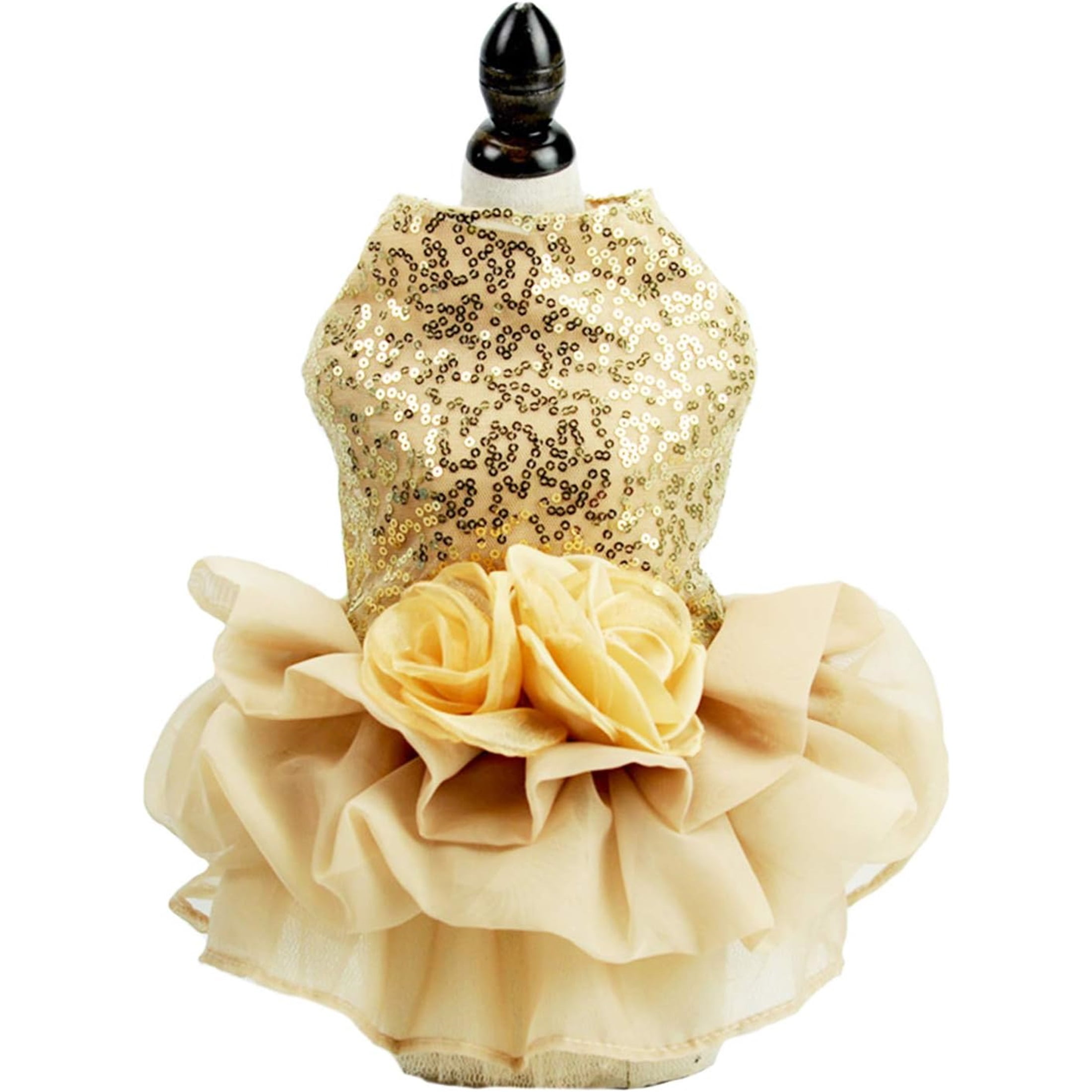 HQREA Bling Dog Flower Dress Girl Pet Tutu Cat Luxury Princess Wedding Skirt