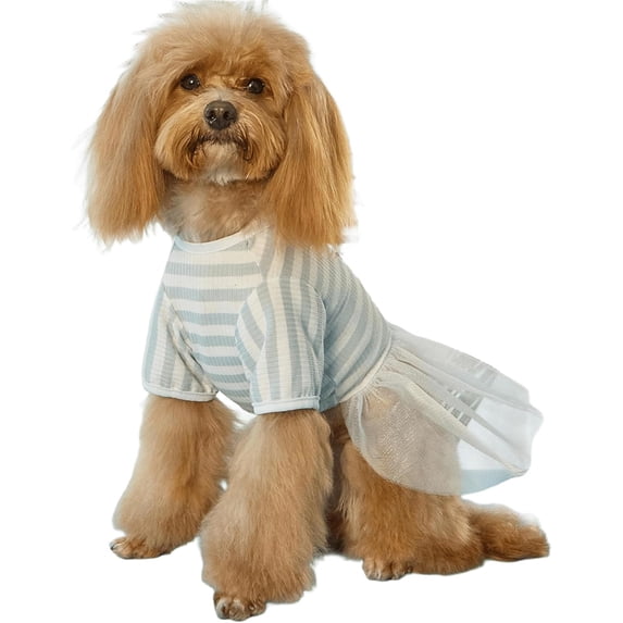 HQREA Cat Dress for Cats Summer Kitten Shirts Dress Stripe Puppy Princess Skirt Girl Pet Holiday Outfits Chihuahua Clothes