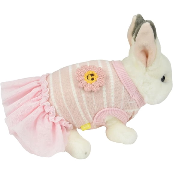 HQREA Cute Bunny Rabbit Dress Clothes for Mini Dog, Small Animal Easter Costume Outfits