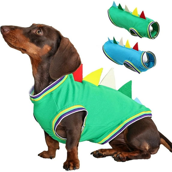 HQREA Dachshund Dog Dinosaur Costume Pet Cosplay Outfits Mini Dachshund Puppy Christmas Costume