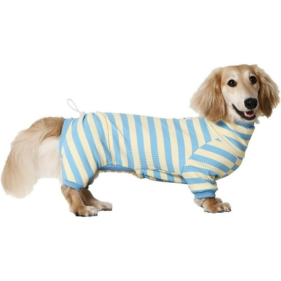 HQREA Dachshund Dog Shirt Onesie Striped Lightweight Comfy Jumpsuit for Mini Dachshund