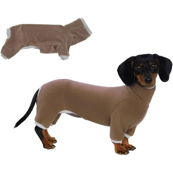 HQREA Dachshund Dog Jumpsuit Turtleneck Winter Warm Pjs Clothes for Dachshunds