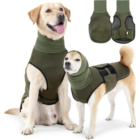 HQREA Dog Anxiety Jacket Comfort Soft Dog Calming Vest Shirt with Turtleneck for Small Medium Large Dogs