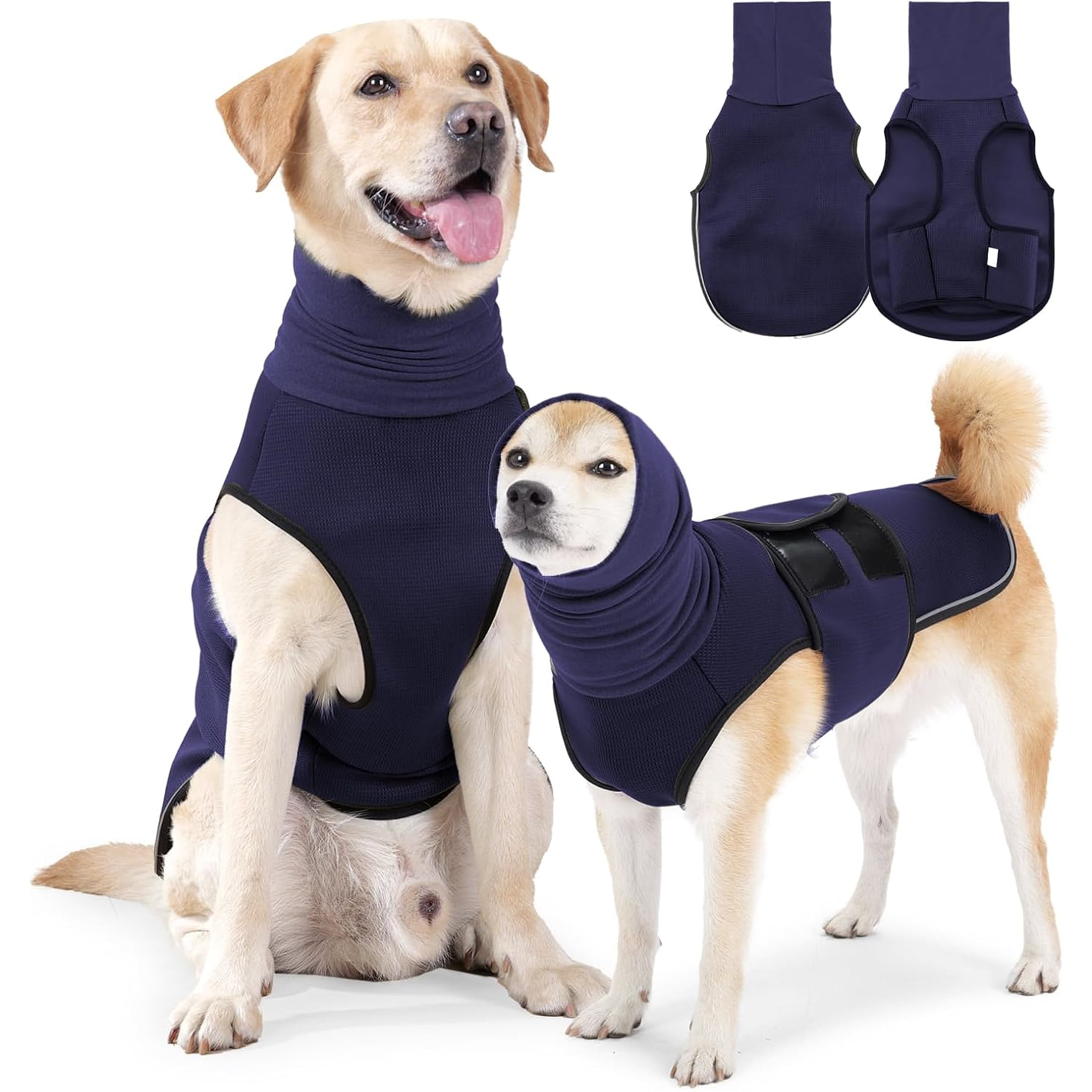 HQREA Dog Anxiety Jacket Comfort Soft Dog Calming Vest Shirt with  Turtleneck for Small Medium Large Dogs - Walmart.com