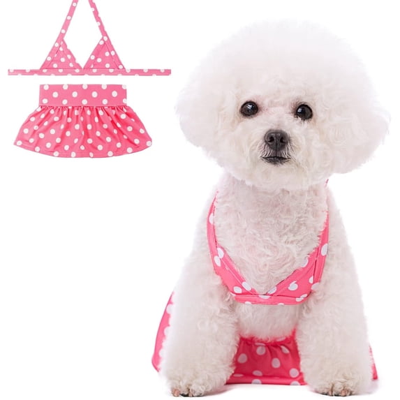 HQREA Dog Bikini Swimsuit Summer Puppy Bathing Dress Beach Clothes Cat Costume for Puppy Cat