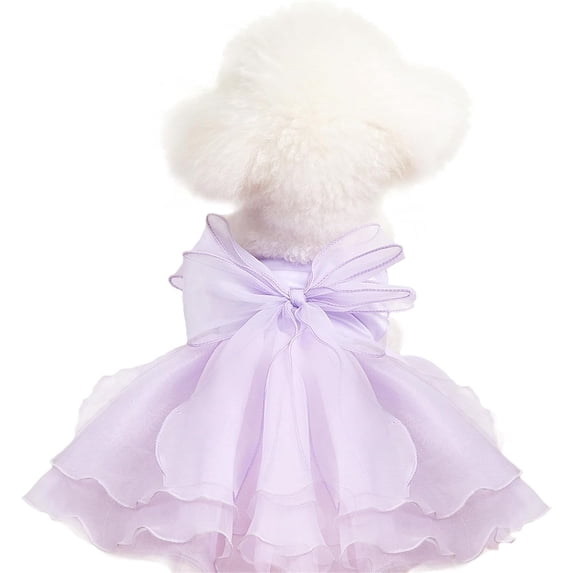 HQREA Dog Princess Dress for Small Medium Dogs Summer Girl Puppy Tulle Dress Formal Pet Wedding Party Birthday Outfit