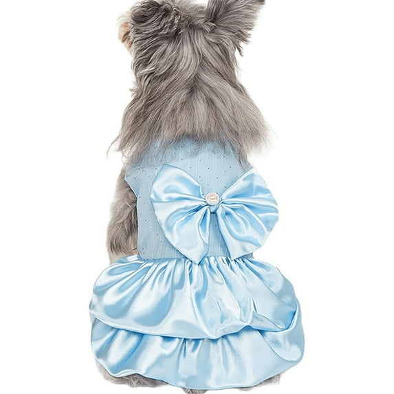 HQREA Dog Princess Dresses for Small Dogs Girl, Cute Puppy Tutu Skirt Cat Apparel with Bow for Party