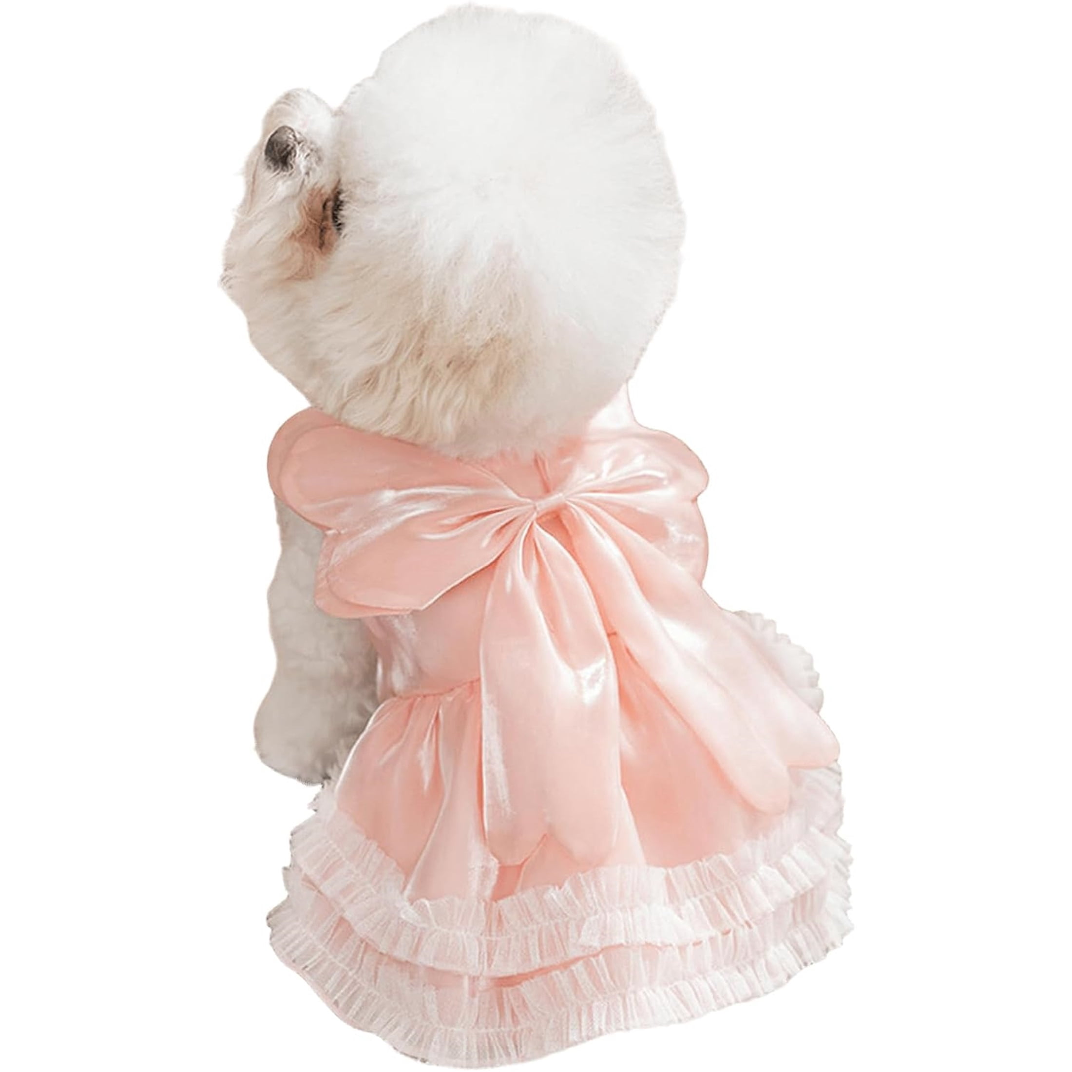HQREA Dog Princess Dresses for Small Dogs Girl Puppy Vest Skirt with Bowknot Summer Female Dog Clothes for Wedding Birthday Party