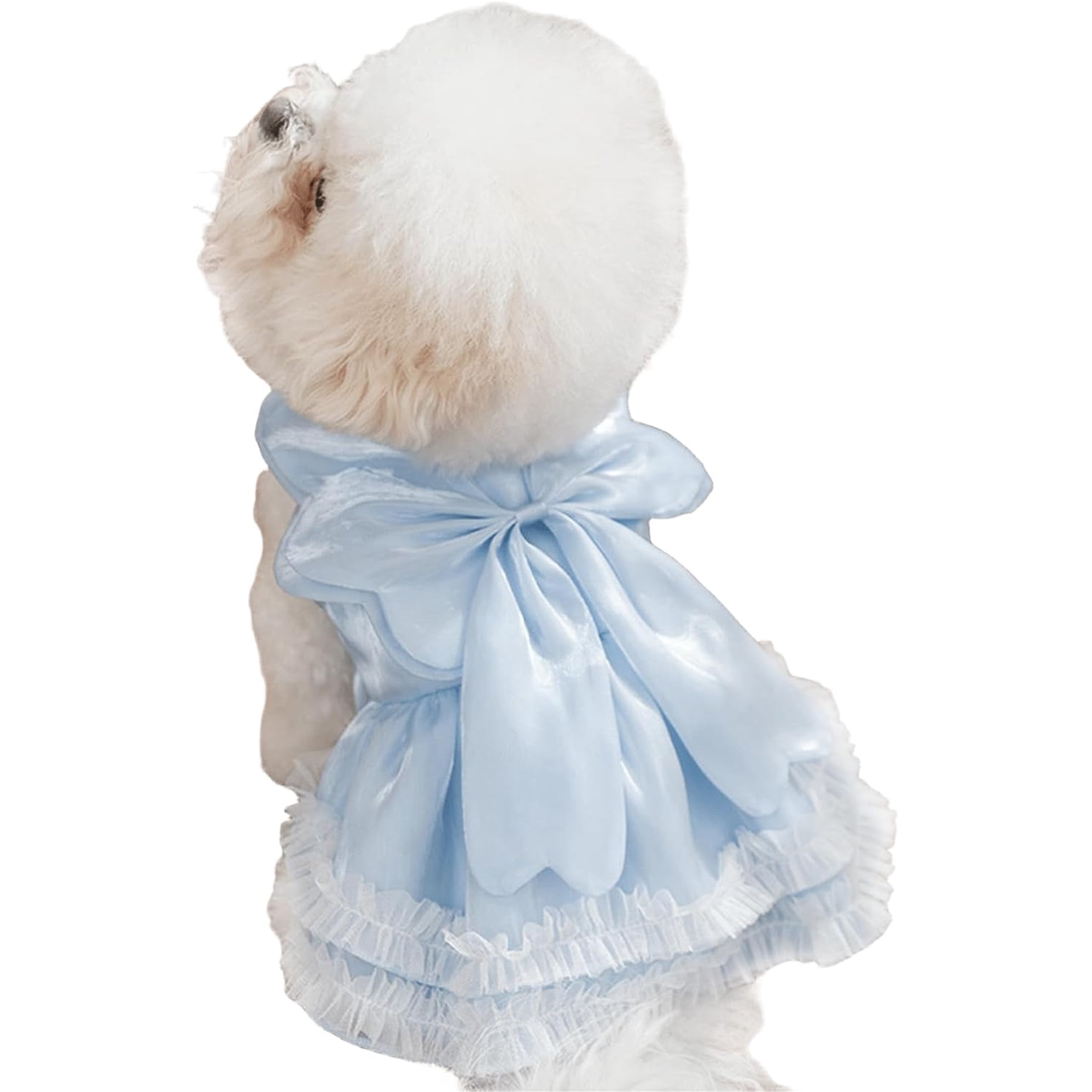 HQREA Dog Princess Dresses for Small Dogs Girl Puppy Vest Skirt with Bowknot Summer Female Dog Clothes for Wedding Birthday Party