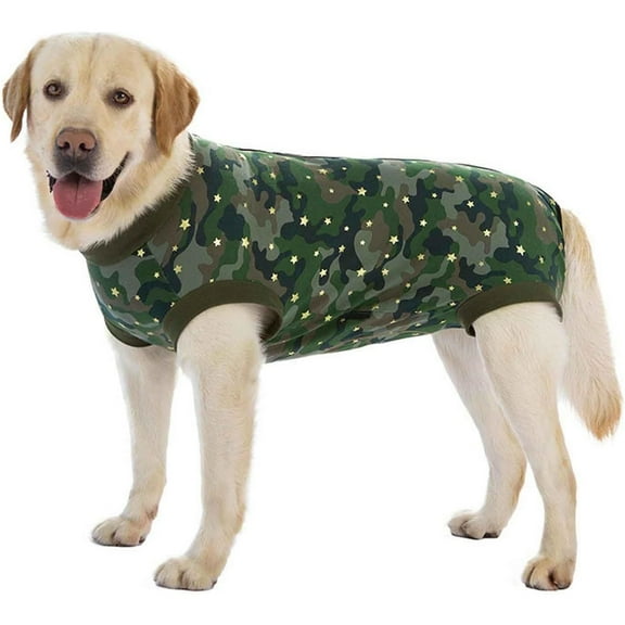 HQREA Dog Recovery Suit After Surgery Cotton Sleeveless Large Big Dog Pajamas PJs with Zipper
