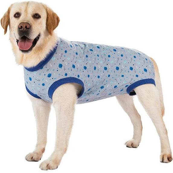 HQREA Dog Recovery Suit After Surgery Cotton Sleeveless Large Big Dog Pajamas PJs with Zipper