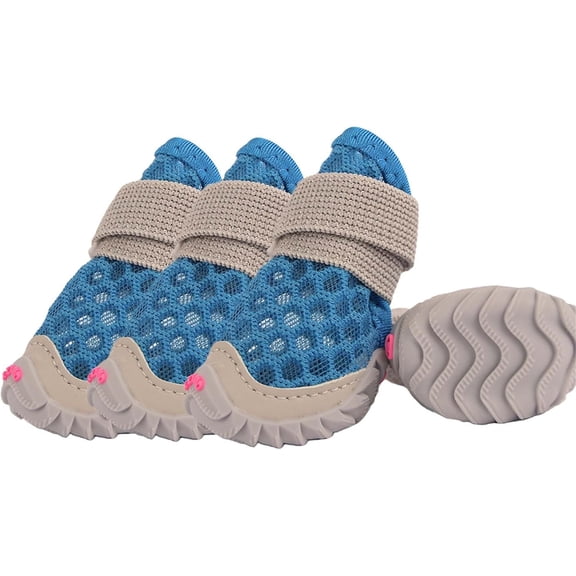 HQREA Dog Shoes for Small Dogs, Soft Mesh Dog Boots for Summer Hot Pavement Paw Protectors
