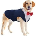 thumbnail image 1 of HQREA Dog Tuxedo Suit Formal Wedding Shirt with Bow Tie Holiday Wear for Boy Dogs, 1 of 6