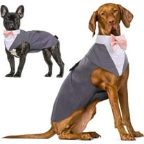 HQREA Dog Tuxedo for Large Dog, Pet Formal Wedding Suit with Bow Ties Collar for Birthday Party