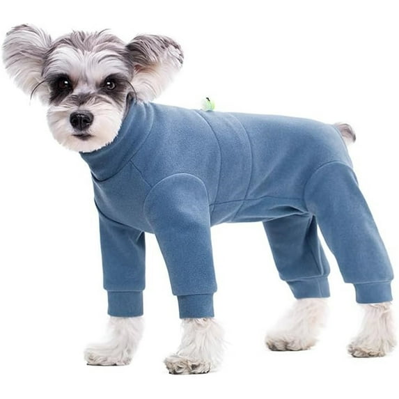 HQREA Fleece Winter Dog Coat Pajamas Onesie Puppy Surgical Recovery Suit Jumpsuit Clothes