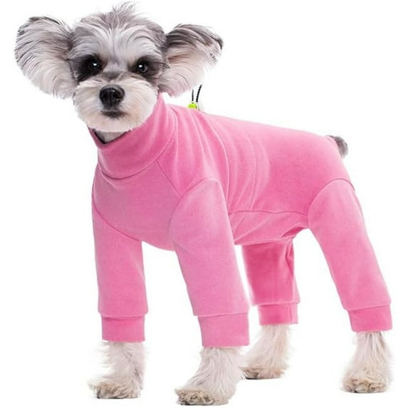 HQREA Fleece Winter Dog Coat Pajamas Onesie Puppy Surgical Recovery Suit Jumpsuit Clothes