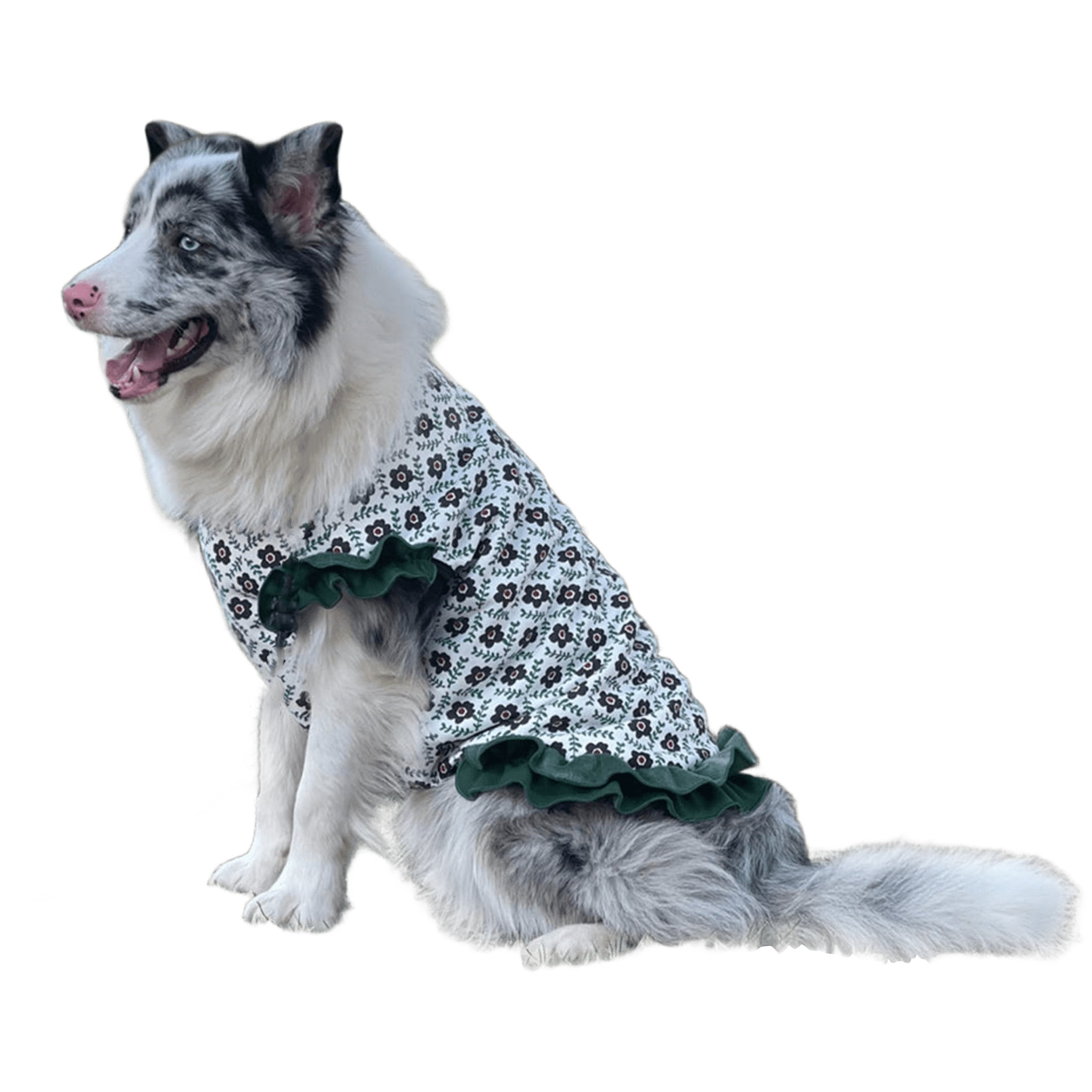 HQREA Floral Dog Dresses for Large Dogs Girl Elastic Spring Autumn Female Clothes Cute Birthday Party Princess Cake Tutu Skirt