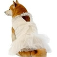 thumbnail image 1 of HQREA Luxury Dog Tulle Dress- Extra Large, Princess Wedding Tutu Skirt with Flower Bowknot for Female Dogs, 1 of 7