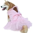 thumbnail image 1 of HQREA Luxury Dog Tulle Dress- Extra Large, Princess Wedding Tutu Skirt with Flower Bowknot for Female Dogs, 1 of 7