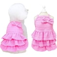 thumbnail image 1 of HQREA Girl Cake Dresses for Small Dogs Summer Puppy Cat Outfits with Bow for Chihuahua, 1 of 6