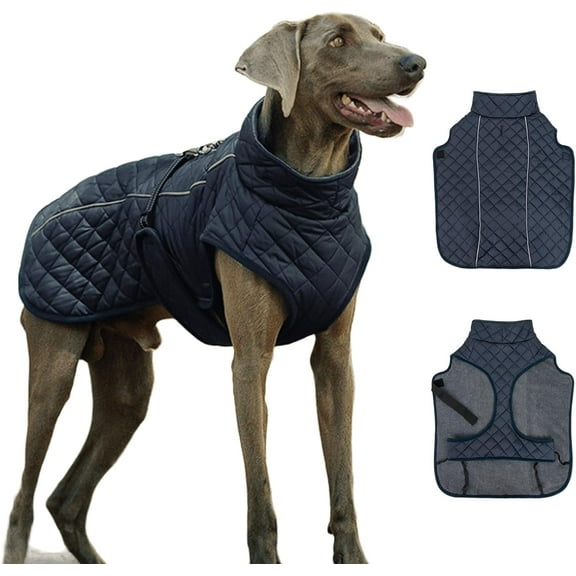 HQREA Greyhound Dog Coat Thick Hoodie Whippet Large Dog Winter Jacket Vest with Hook&Loop Buckle