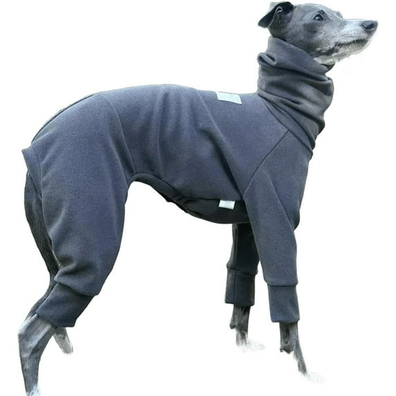 HQREA Greyhound Onesie Full Body Jumpsuit Coat Four Leg Winter Warm Turtleneck Dog Pajamas Apparel