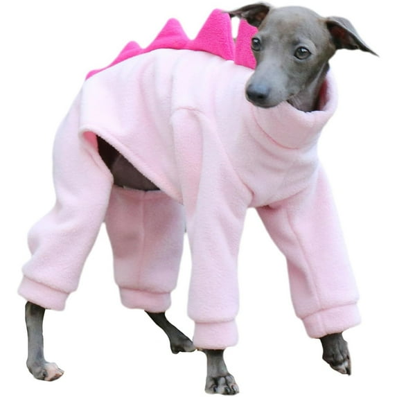 HQREA Italian Greyhound Onesie Clothes Whippet Dog Dinosaur Costume Pajamas for Large Dogs