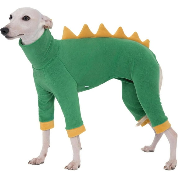 HQREA Italian Greyhound Whippet Fleece Dinosaur Costume Onesie Turtleneck Outfit Coat